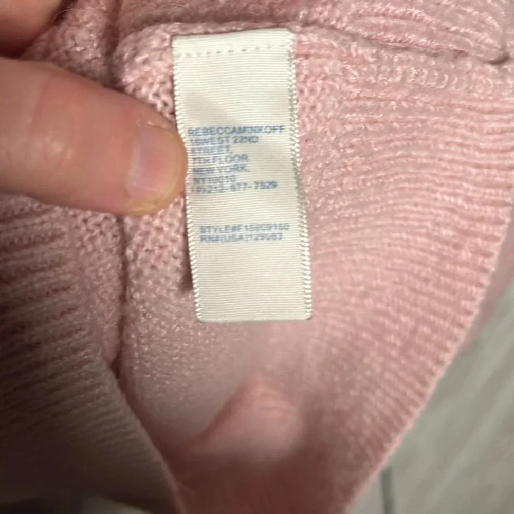 Rebecca Minkoff Light Pink Knit Pullover Sweater Wool Blend Size Large